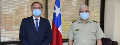 PRESIDENTE PERIBONIO RECIBE SALUDO PROTOCOLAR DE DIRECTOR GENERAL DE CARABINEROS DE CHILE